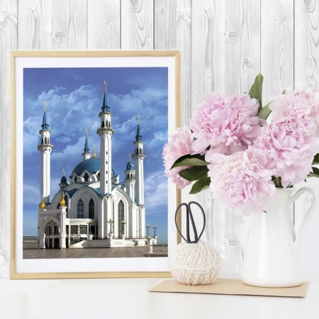 Diamond mosaic with partial filling on the canvas "Kul-Sharif", 30 x 40 cm-9