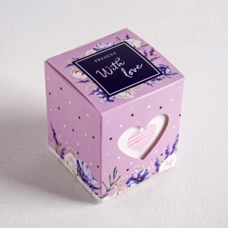 Bonbonniere box, gift packaging, “with love and tenderness”, 6 x 7 x 6 cm-1