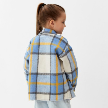 Children's shirt kaftan insulated, size 36 (134-140 cm), blue-3