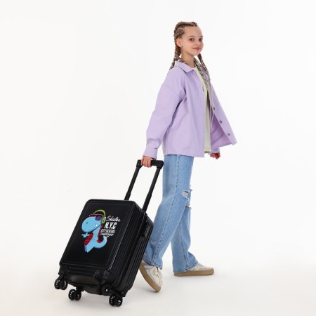 Small 18 suitcase, lightning department, 4 wheels, black color-9