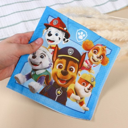 Paper napkins, 33x33 cm, 20 pieces, 3-layer, puppy patrol-2