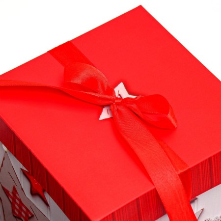 New Year. Box a gift New Year's folding "Stars New Year" 15x15x15 cm.-2