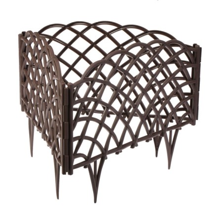 Decorative fence, 34 × 270 cm, 6 sections, plastic, brown, “diadem”-8