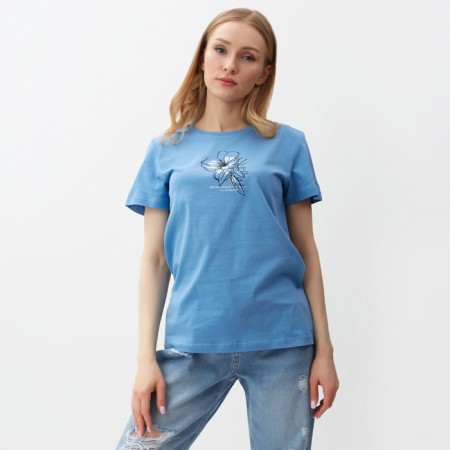 T -shirt female, blue color, size 48
