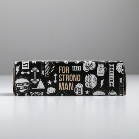 Makarun box, confectionery packaging “For Strong Man”, 5.5 x 18 x 5.5 cm-2