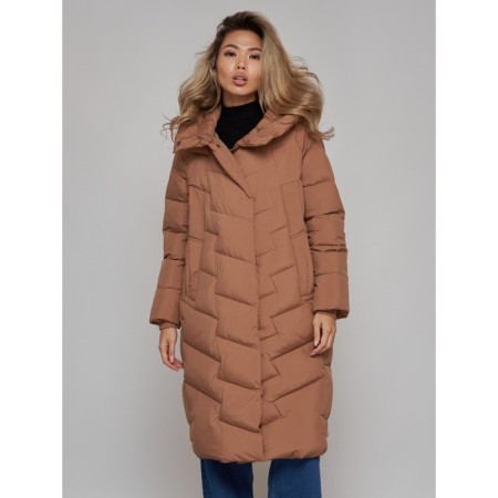 Coat insulated winter female, size 48, brown color-9