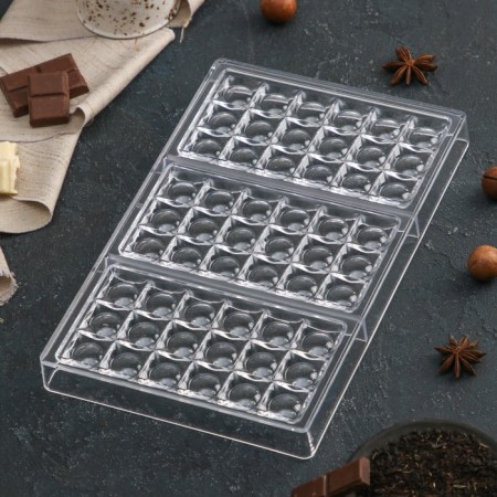 Chocolate form Konfinetta "Pop-AIT", 27.5 × 17.5 × 2.5 cm, 3 cells (5.3 × 7.5 × 0.8 cm)