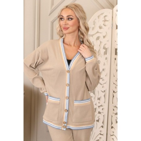 Female suit, size 48, beige color-18