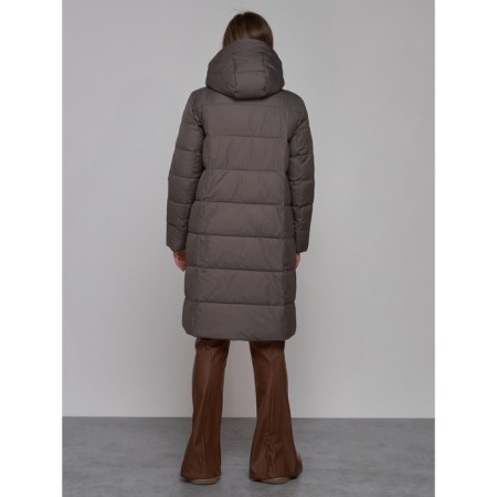 Coat insulated winter female, size 42, dark gray color-3