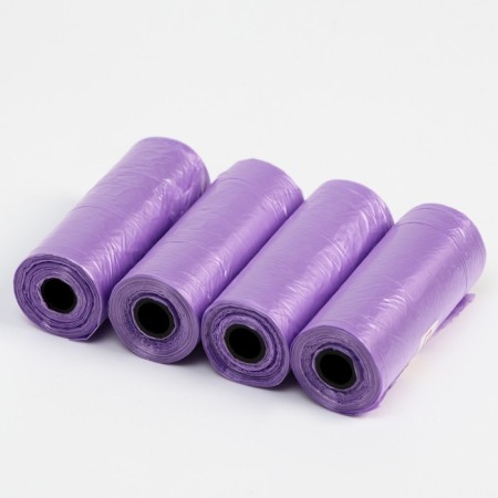 Packets for cleaning dogs are plain (4 rolls of 15 packages 29x21 cm), purple-1