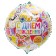 Foil ball 18 "Happy Birthday", bright stickers, circle, set of 50 pcs.