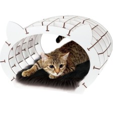House-house with EWA fur “Koshkin House”, white frame, black fur
