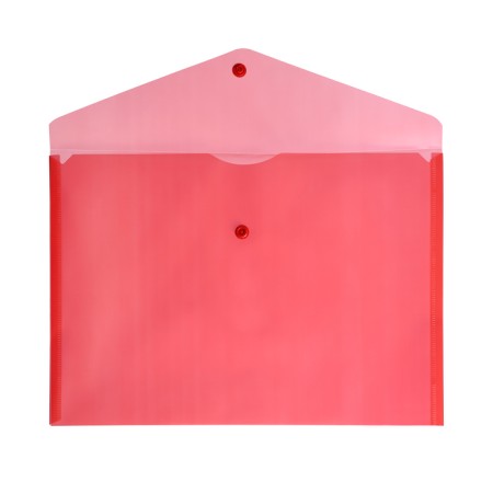 A4, 120 μm button, calligrata, transparent, red folder.-1