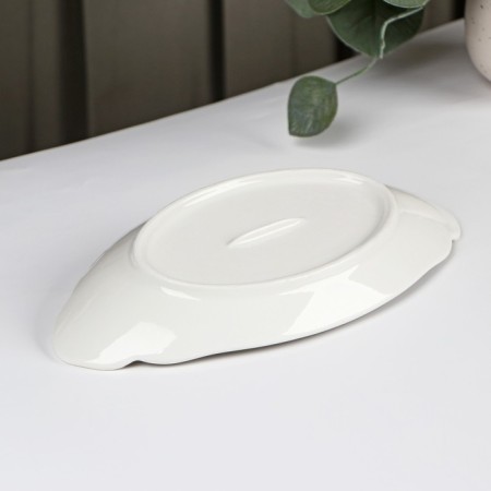Ceramic Serving Oval "Louise", 22.5 × 11.5 cm, white color-2