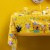 One -time tablecloth, three cats, yellow, 120x180 cm