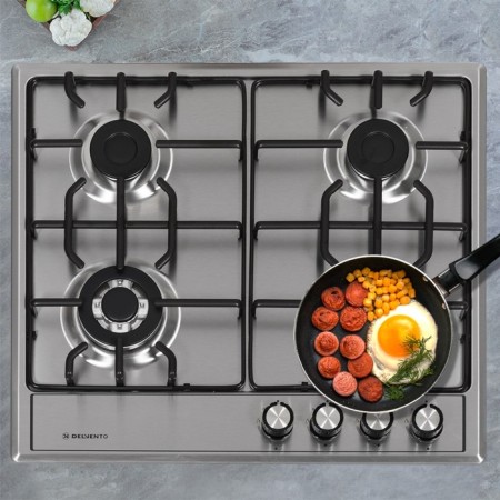Hon surface Delvento V60V41M001, gas, 4 burners, silver-4