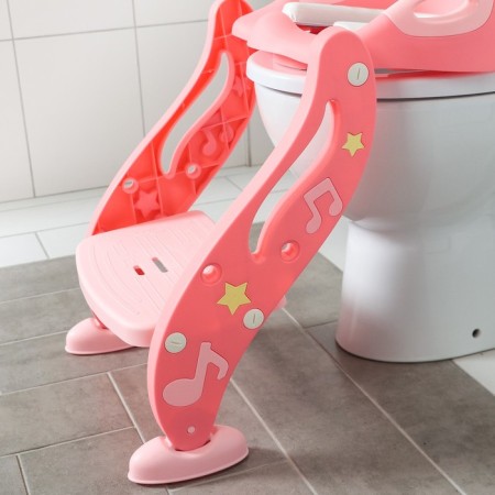 Children's lining - a seat on the toilet "notes", with a soft seat, the color is pink-1