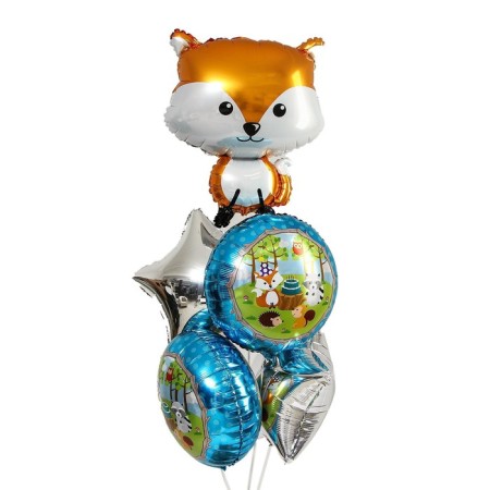 Bouquet of balls "Fun fox", a set of 5 pcs.