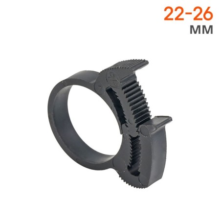 AIRLINE clamp, 22-26/7 mm, power gear castle, plastic P66, black-1