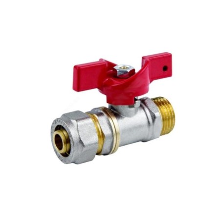 Balloon Aquasfera Euro 1017-03, d = 20 mm x 3/4 ", pn 16, external threads, crimping, butterfly