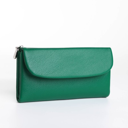 Women's wallet on magnet, green color