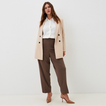 Рубашка шелковая MIST plus-size, р. 52, молочный-1