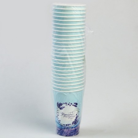 A one -time paper glass for Lavender coffee, 400 ml-1