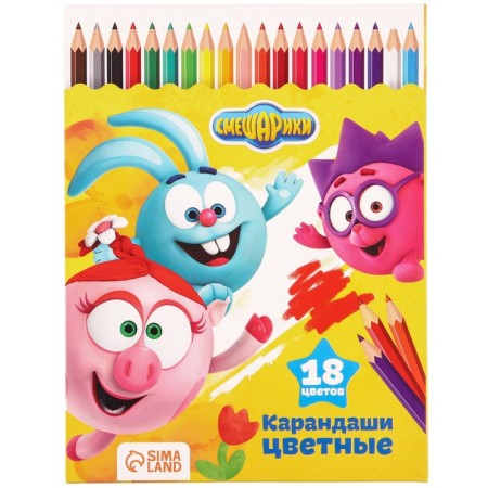 Color pencils, 18 colors, trihedral, Smeshariki-1