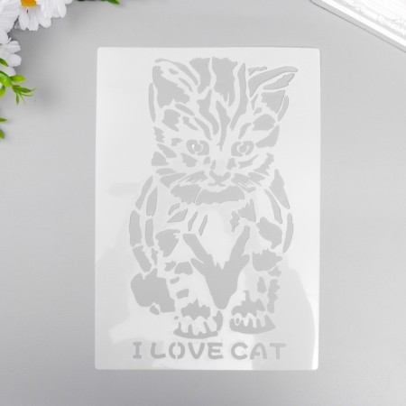Plastic stencil "kitten" 26x18 cm