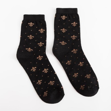 Minaku socks "Royal Lilia", black color, size 42-43 (29 cm)