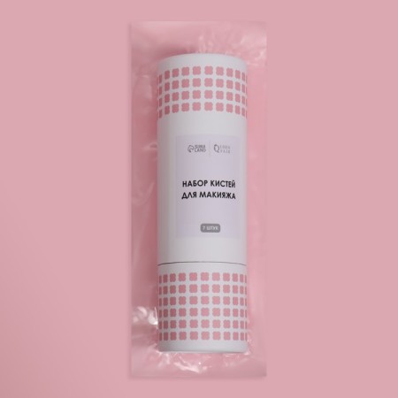 A set of makeup brushes "Makeup", 7 items, in a tube, pink color-8