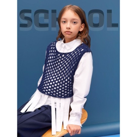 Knitted Knitted Children's Amarobaby Mesh, height 146 cm, blue color-5