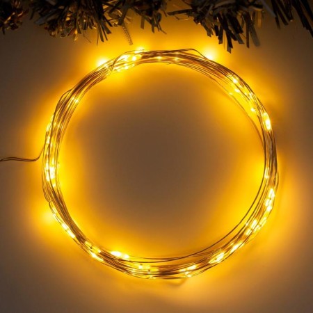 Garland “thread” 5 m dew, ip20, silver thread, 50 led, yellow glow, 2 modes, aah3