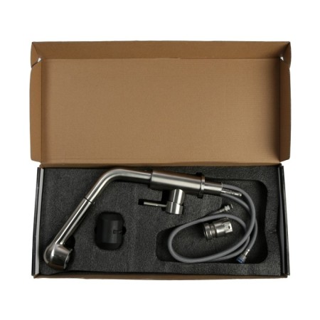 Zein Z89 sink mixer, outgoing spout, 35 mm cartridge, stainless steel, satin-12