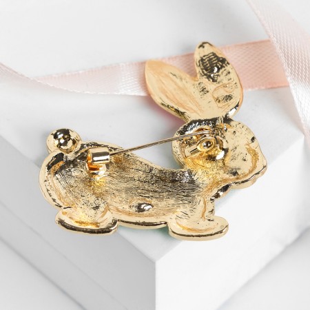 Broach "Bunny", mint color in gold-1