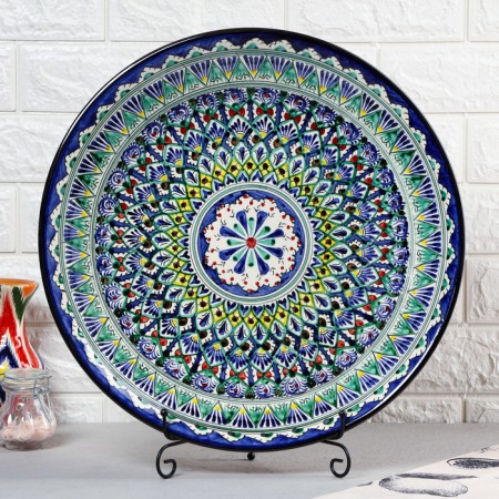 Largan Rishtan ceramics "Patterns", 42 cm, blue-1