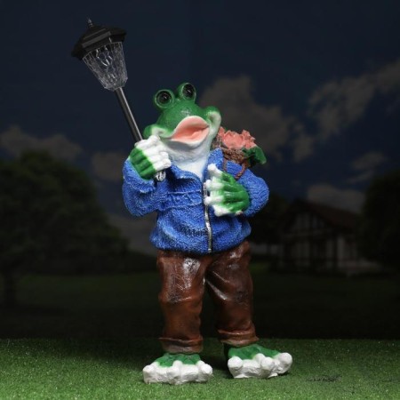 Garden Lanter "Frog in a sweater with a lantern" 58cm-8