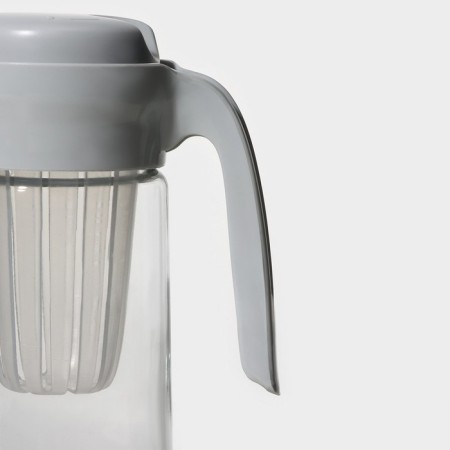 Glass jug with a plastic filter Renga "Daisy", 1.5 l, color gray color-1