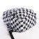 School backpack from textiles with a zipper, 4 pockets, black/white color