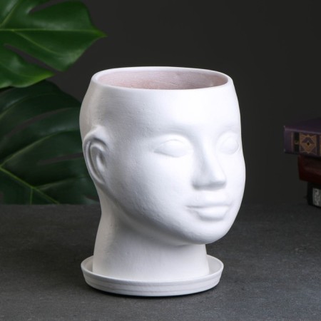 Pot - Organizer "Head" White, 3l/ 21x19cm-1