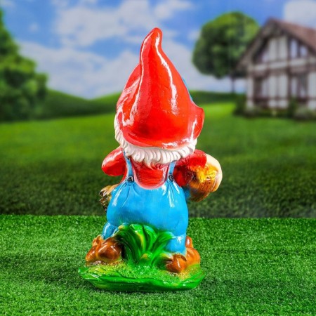 Garden figure "Dwarf with a rooster" 15x20x42 cm-5