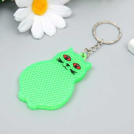 Keychain plastic reflective catfote "cat" 4.3x6.5 cm-1