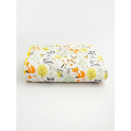 Baby rug is soda, size 115x115 cm, print print, yellow color