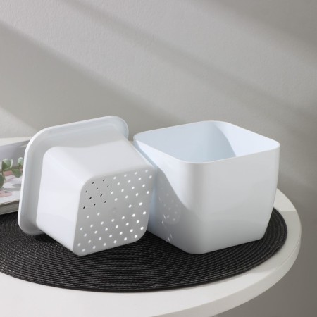 Kashpo with the insert "gloss", 1.2 l (0.8 l), white color-2