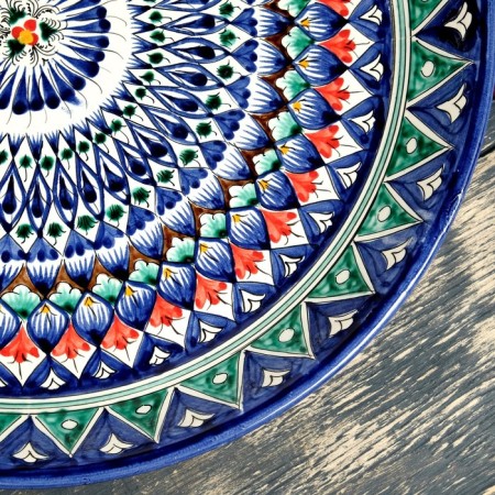 Largan Rishtan ceramics "Patterns", 37 cm, Blue Mix-5