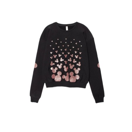 Female sweatshirt CONTE ELEGANT, XXS size, Black-Dusty Rose color-2