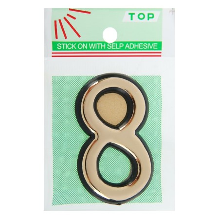 Door number "8", plastic, color gold-1