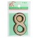 Door number "8", plastic, color gold