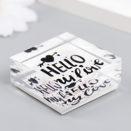 Acryl seal "Hello, my love" 4x4x2 cm-2