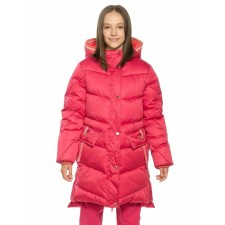 Coat for girls, height 122 cm, raspberry color